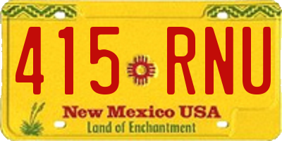 NM license plate 415RNU