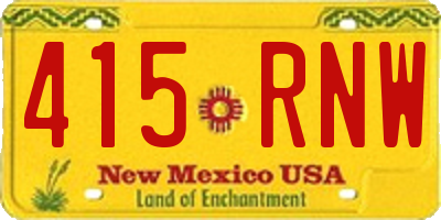 NM license plate 415RNW