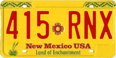 NM license plate 415RNX