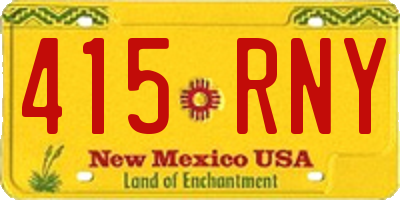 NM license plate 415RNY
