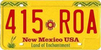 NM license plate 415ROA