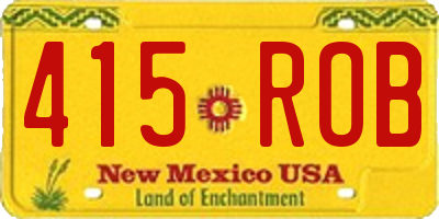 NM license plate 415ROB