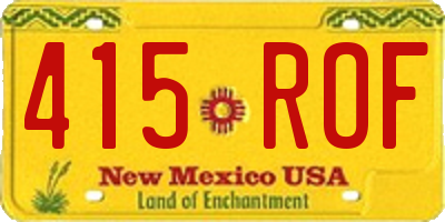 NM license plate 415ROF