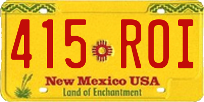 NM license plate 415ROI