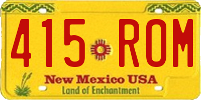 NM license plate 415ROM