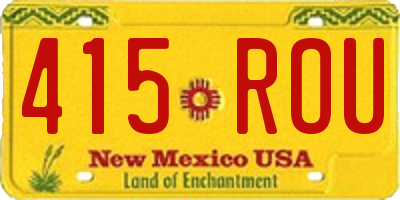 NM license plate 415ROU