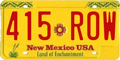 NM license plate 415ROW