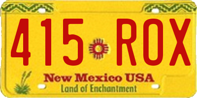 NM license plate 415ROX