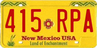 NM license plate 415RPA