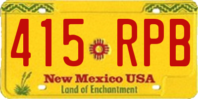 NM license plate 415RPB