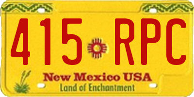 NM license plate 415RPC
