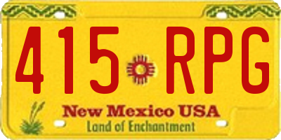 NM license plate 415RPG