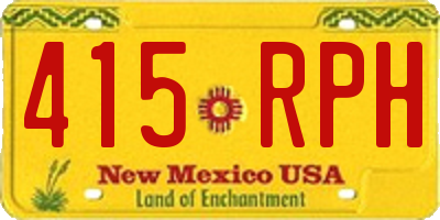 NM license plate 415RPH