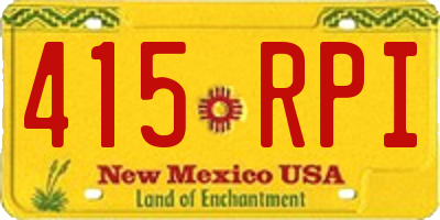 NM license plate 415RPI