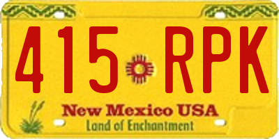 NM license plate 415RPK