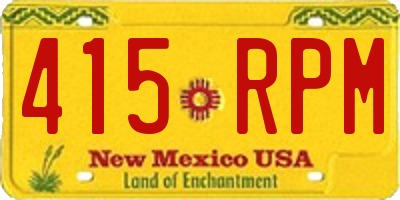 NM license plate 415RPM