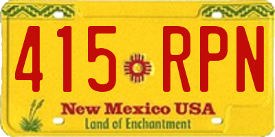 NM license plate 415RPN