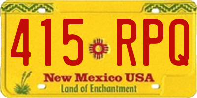 NM license plate 415RPQ