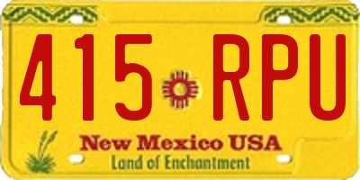 NM license plate 415RPU