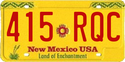 NM license plate 415RQC