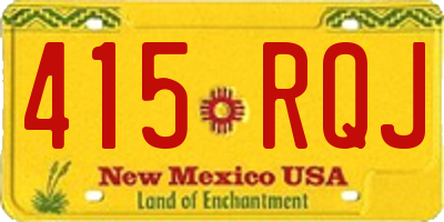 NM license plate 415RQJ