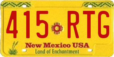NM license plate 415RTG