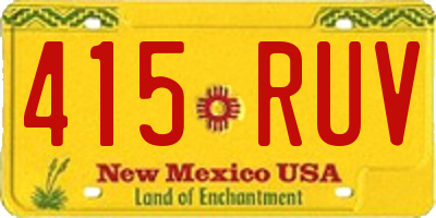 NM license plate 415RUV