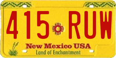 NM license plate 415RUW