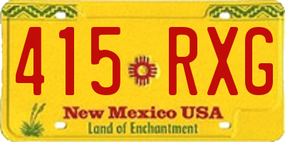 NM license plate 415RXG