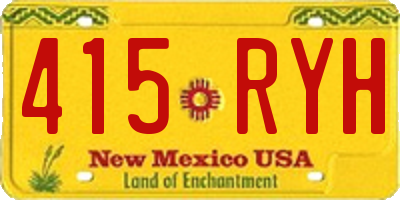 NM license plate 415RYH