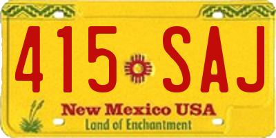 NM license plate 415SAJ