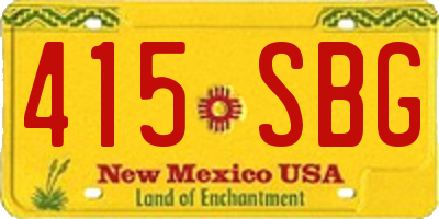 NM license plate 415SBG