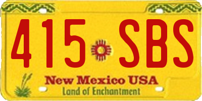 NM license plate 415SBS