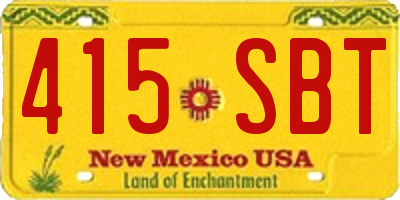 NM license plate 415SBT