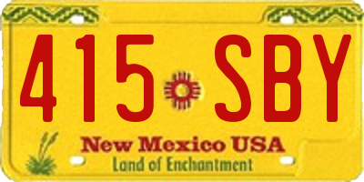 NM license plate 415SBY