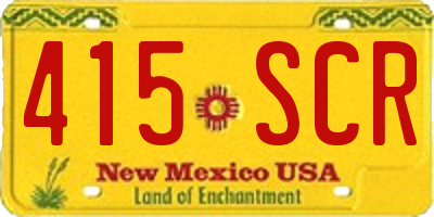NM license plate 415SCR