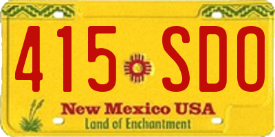 NM license plate 415SDO