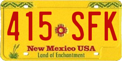 NM license plate 415SFK