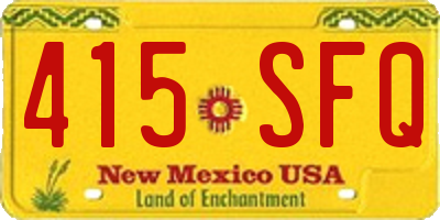 NM license plate 415SFQ