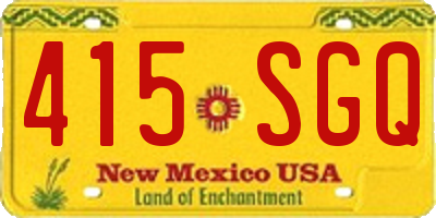 NM license plate 415SGQ