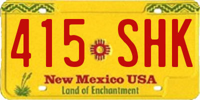 NM license plate 415SHK