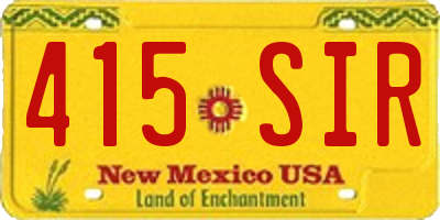 NM license plate 415SIR