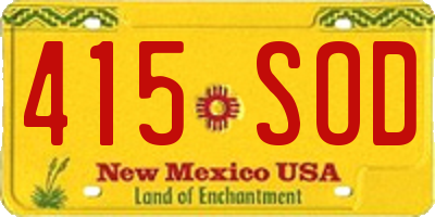 NM license plate 415SOD