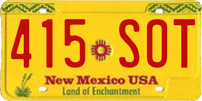 NM license plate 415SOT