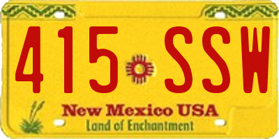 NM license plate 415SSW