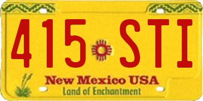 NM license plate 415STI