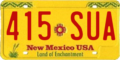 NM license plate 415SUA