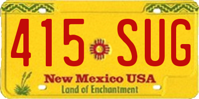NM license plate 415SUG