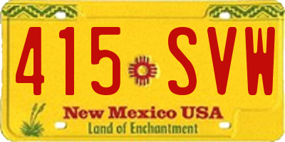 NM license plate 415SVW