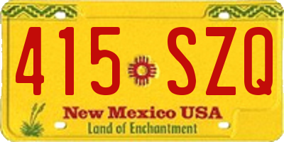 NM license plate 415SZQ